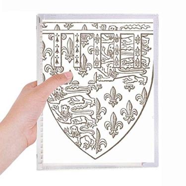 Imagem de Caderno de arte barroca com estampa de escudo de leão com folhas soltas para diário recarregável