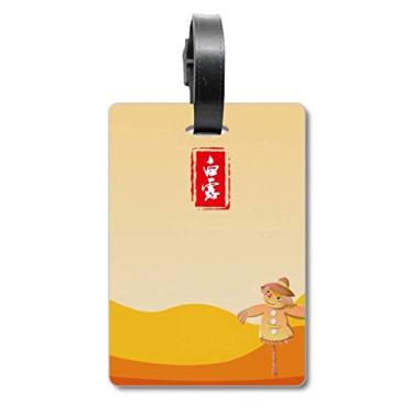 Imagem de Circular White Dew Twenty Four Solar Term Bagagem Etiqueta Cartão de Bagagem Etiqueta Scutcheon Etiqueta