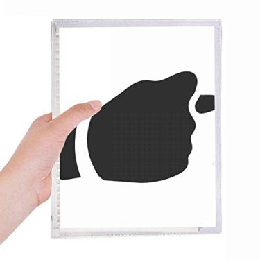 Imagem de Caderno Provoke com desenho de gesto e folhas soltas para diário recarregável