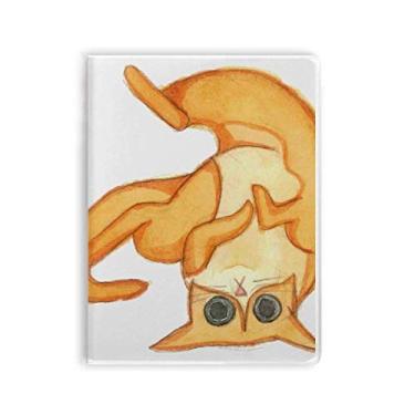 Imagem de Diário de capa macia com pintura de gato laranja Miaoji