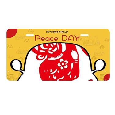 Imagem de DIYthinker China Macaco tradicional janela flores placa de licença etiqueta decoração carro dia da paz