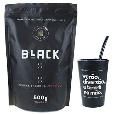 Imagem de KIT DE TERERÉ ERVA MATE PARA TERERÉ + BOMBA EPOX PRETA19CM + COPO 350ML (Energético)