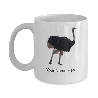 Imagem de Caneca de avestruz personalizada - Caneca de café de avestruz - Ideia de presente de avestruz - Copo de avestruz personalizado - Caneca de café de 325 ml