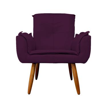 Imagem de Poltrona Decorativa Estofada Para Salão de Beleza Emília Plus Suede Roxo - LM DECOR
