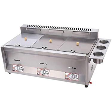 Imagem de Fritadeira A Gás De 18 Litros De Grande Capacidade Fritadeira De Batatas Fritas Em Aço Inoxidável Lpg Fritadeira Fritadeira Comercial Com Cestas De Fritadeira Para Cozinha De Restaurante,6L+6L+6L,