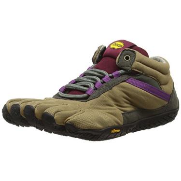 Imagem de Vibram Five Fingers Tênis feminino para trilha com isolamento térmico Trek Ascent, Cáqui/Uva, 6.5-7