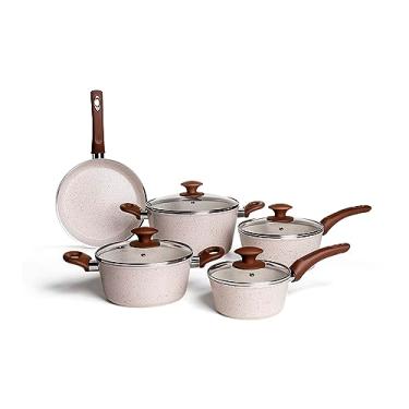 Imagem de Jogo de Panelas 5 Peças Optima Vanilla, Com Revestimento Cerâmico e Fundo De Indução, Ceramic Life, Brinox