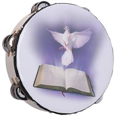 Imagem de Dove Bible Double Row Jingle Pandeiro Para Adultos, Sino De Madeira, Palmas, Tambor, Instrumento De Percussão, Música, Percussão, Instrumento Musical, Sino, Palmas, Tambor(A)