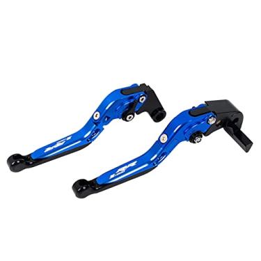 Imagem de HMLTD Alavanca de freio de motocicleta Freio de mão de motocicleta Alavancas de embreagem de freio extensíveis dobráveis ajustáveis para BMW S1000RR 2015-2018 Alavanca de embreagem do freio da motocicleta (cor: azul)