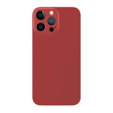 Imagem de LXURY Capa ultrafina para iPhone 15 Pro Max/15 Pro/15 Plus/15, capa protetora de polipropileno fosco à prova de choque com suporte de carregamento sem fio, vermelho, 15