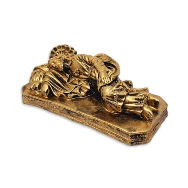 Imagem de Imagem de São José Dormindo Grande Gesso 26cm Dourado Ouro