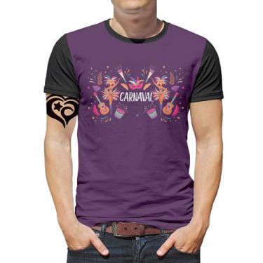 Imagem de Camiseta De Carnaval Plus Size Masculina Blusa Roxo - Alemark