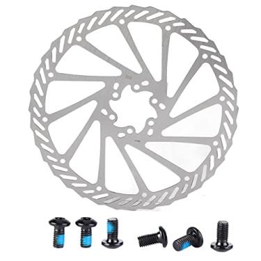 Imagem de Discos de freio de bicicleta, rotores de freio de bicicleta cubos roscados de aço inoxidável para mountain bike adaptador de flange de rotor de freio a disco de bicicleta com 6 parafusos (203 mm)