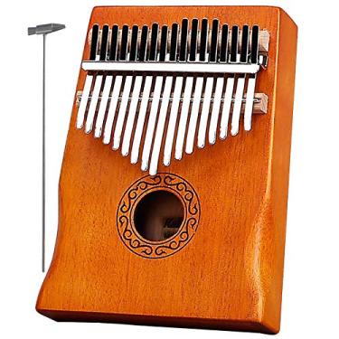 Imagem de Piano de dedo Kalimba de 17 teclas, piano de dedo de polegar de bolso Marimba, instrumento musical com martelo de afinação instrumento musical de oração em casa, (18 cm x 13 cm) huawenyuanmu