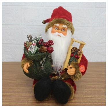 Imagem de Decoração Enfeite Natal Papai Noel Sentado Com Movimento 21cm