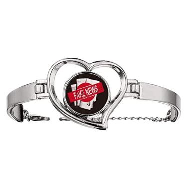 Imagem de N/A N/A Pulseira False Deception Informação Falsa Pulseira Coração Joia Fio Bangle, medium, metal