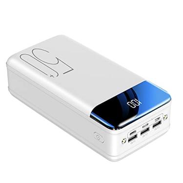 Imagem de 80000mAh Power Bank USB C Bateria com display LED Tipo C Carregador portátil Powerbank de carregamento rápido compatível com smartphones e tablets(Size:Branco,Color:40000Mah)