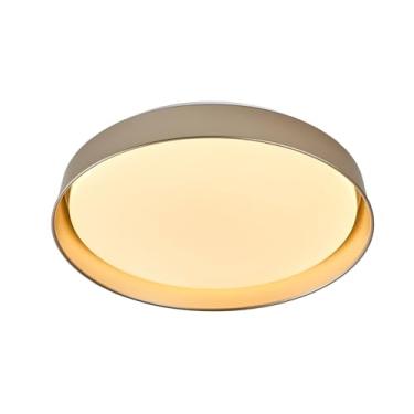 Imagem de Plafon de Sobrepor Redondo Led 34cm Dourado 3 Cores Pl2098