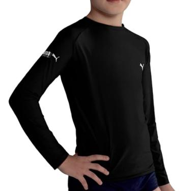 Imagem de PUMA Camiseta Infantil Proteção UV50+ Respirável Conforto Térmico Versátil Kids, Preto, 4