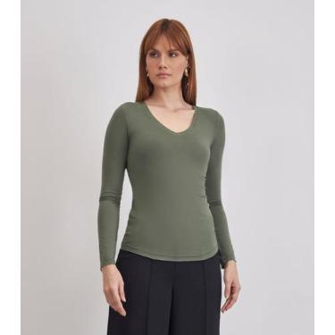 Imagem de Blusa Manga Longa Feminina Em Viscose Kohmar Verde