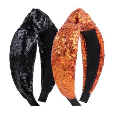 Imagem de Lanmerry Fitas de cabelo para bebês de Halloween com laços, para mulheres, meninas, glitter, lantejoulas, acessórios de cabelo, brilhantes para meninas, presentes modernos