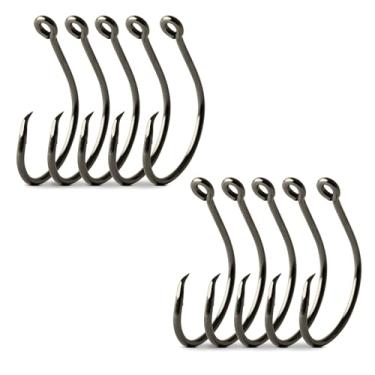 Imagem de Mustad UltraPoint Demon Perfect Offset Circle 1 Gancho Extra Forte com Ponta Kirbed, Black Nickel, [Size 5/0, Pack of 10]