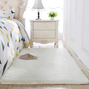 Imagem de Tapete de cabelo de seda lavado engrossado sala de estar mesa de café cobertor quarto tapete de cabeceira tapetes de yoga cor sólida tapete de pelúcia, 7,60x120cm