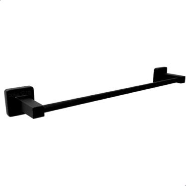 Imagem de Dona D Cor, Porta Toalha de Banho Preto Fosco Toalheiro Barra 40cm Metal Inox 304 Para Banheiro Lavabo Suporte De Parede Quadrado Luxo Black