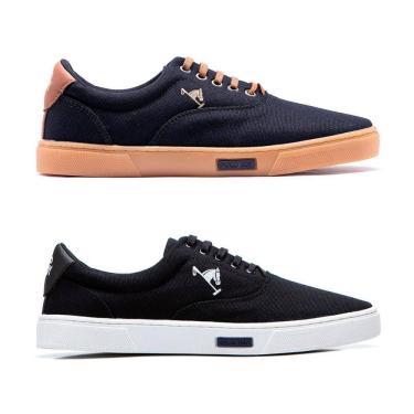 Imagem de Tênis Masculino Casual Em Lona Polo Joy Solado Reto Kit 2