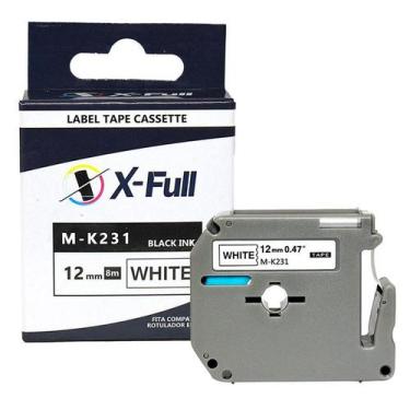 Imagem de Fita rotulador compatível com brother mk-231 preto/branco pt45 pt70 pt