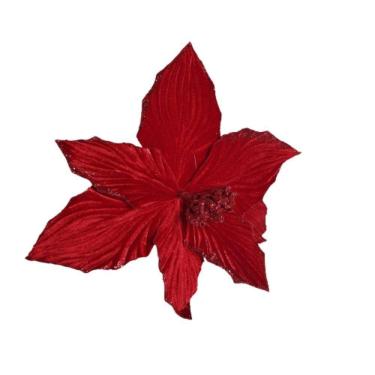 Imagem de Flor Artificial Poinsétia Veludo 41cm