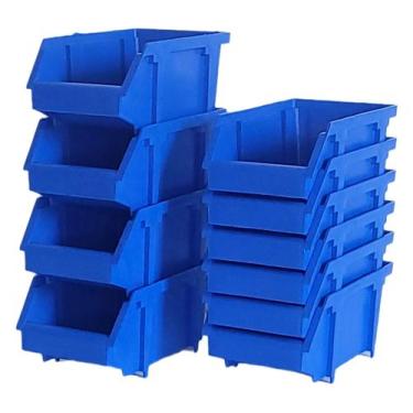 Imagem de Kit 10 Caixa Gaveta Plástica Organizadora Bin Nº3 Plus - AGIFIX, AZUL