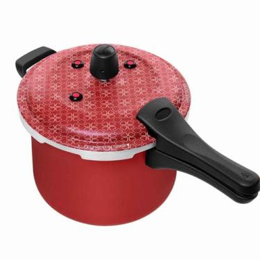 Imagem de Panela De Pressão Antiaderente Fecho Externo 5 Litros Vermelho Patolux