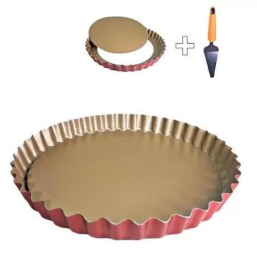 Imagem de Forma Assadeira Torta C/ Fundo Removível Antiaderente 28cm - Marcolar,