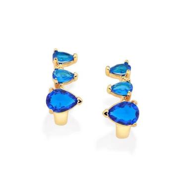 Imagem de Brincos banhado ouro 3x 24k 18k e 22k femininos pequenos gotas rommane