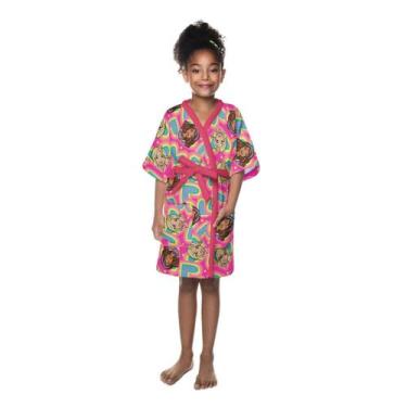 Imagem de Roupão Infantil Barbie Aveludado Rosa Algodão Lepper, P