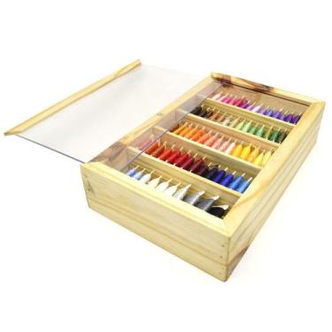 Imagem de Caixa Organizadora para Meadas de Pinus com Tampa Transparente - Caeta