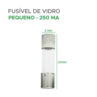 Imagem de 100x Fusível De Vidro 5x20 Pequeno Kit Com 100 Peças 250ma - GREEN, 04