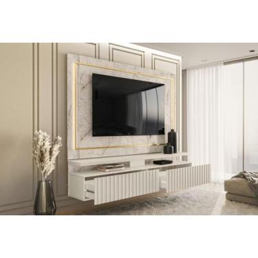 Imagem de Bancada suspensa para tv 75 calacata off white gaia - MADETEC