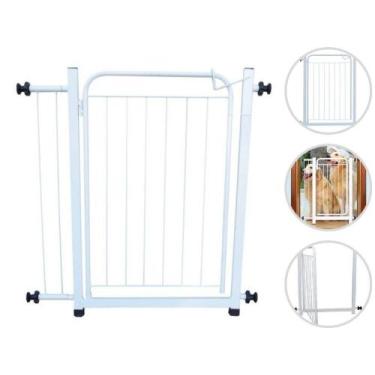Imagem de Grade Portão Pet Extensivo Açomix 80cm Branco Aço Carbono