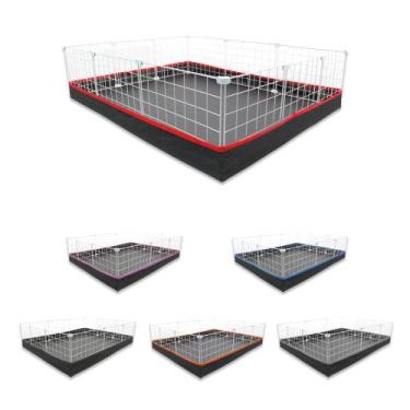 Imagem de Cercado Aramado Porquinho da Índia 90x120 Cm Branco com Bandeja Higiên