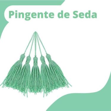 Imagem de Pingente De Seda Tassel - Verde Mar - Com 100 Unidades - Nybc