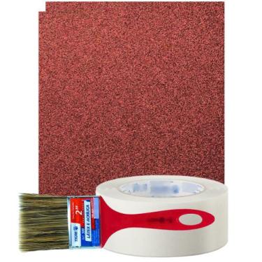 Imagem de Kit 4 Pintura Fita Crepe 50x50 Uso Geral, Pincel Trincha 2" Polegadas,