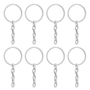 Imagem de Argola C/ Corrente P/chaveiro 23mm 100 Un Atacado Branco