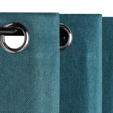 Imagem de SUPERIOR Jaxon Conjunto de 2 cortinas blecaute com ilhós, 132 x 163 - Deep Sea