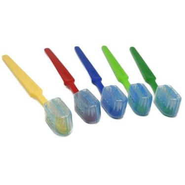 Imagem de Kit 150 Escovas de dente infantil protetor de cerdas macias - Medfio