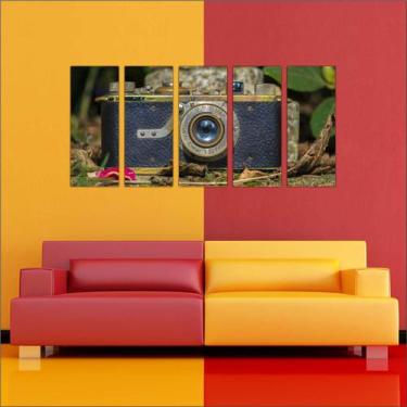 Imagem de Quadro Decorativo Vintage Retrô Antigo Fotografia Máquina Mosaico 5 Pe