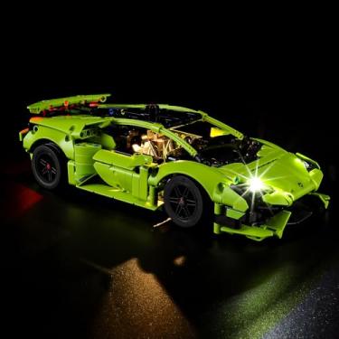 Imagem de Vaodest LED Light for Lego Lamborghini Huracán Tecnica 42161 Set,Design and Configuration Compatible with Model 42161(LED Light Only, Not Building Block Kit)