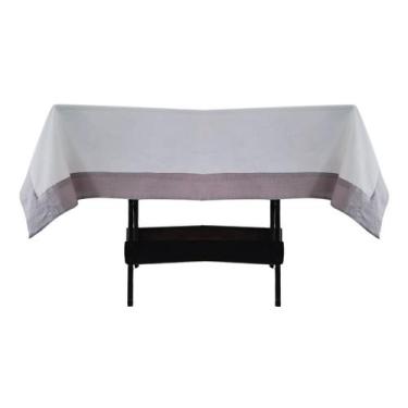 Imagem de Toalha Mesa Gabardine Borda Linho 1,45x2,90 8 Lugares - Magic Enxovais