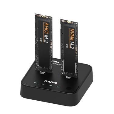 Imagem de MAIWO MacBook AHCI SSD NVMe Duplicador, USB3.2 Tipo-C 20Gbps M.2 Clone Docking Station, compatível com SSD M.2 2230/2242/2260/2280, suporta função de clone offline de uma tecla